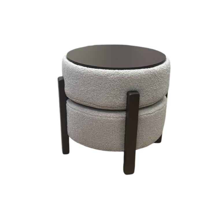 Пуф-стол Шелл Мех Беж (ХАШ-130)/Коричневый