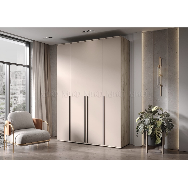 НОРД- М Шкаф 4-х ств. (1600) Кашемир/Крафт Серый