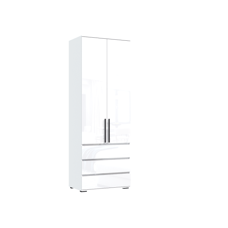 НОРД- М Шкаф 2-х ств. с ящиками (800) Белый Глянец