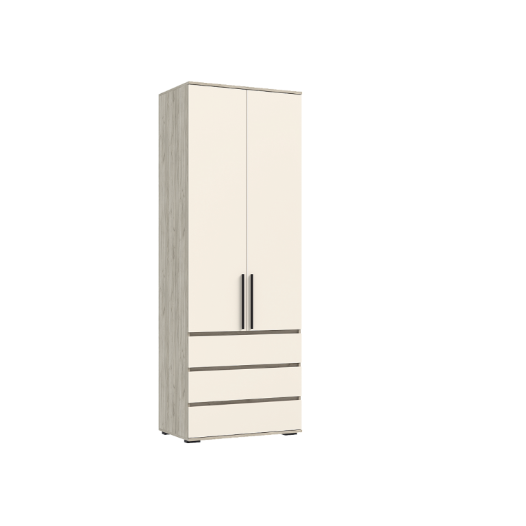 НОРД- М Шкаф 2-х ств. с ящиками (800) Кашемир/Крафт Серый