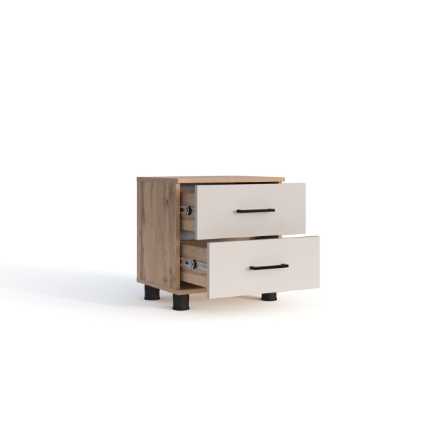 Тумба прикроватная Ривьера-Х 2 ящ. Дуб Вотан/Кашемир