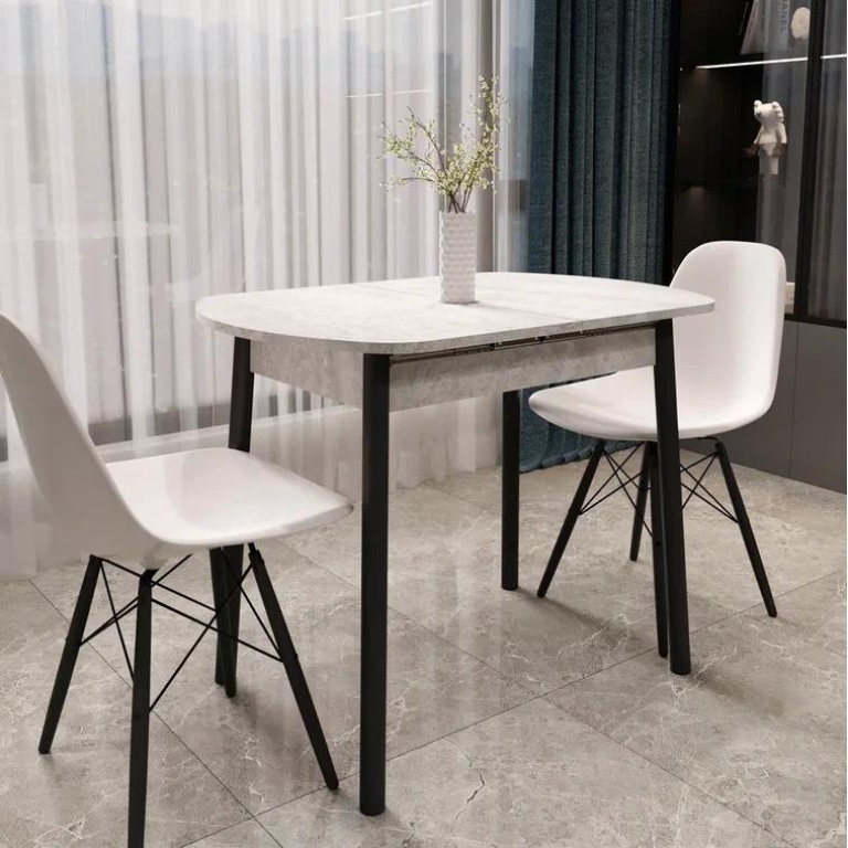 Стол обед. раздв. Кэлли Камень Светлый/Черный