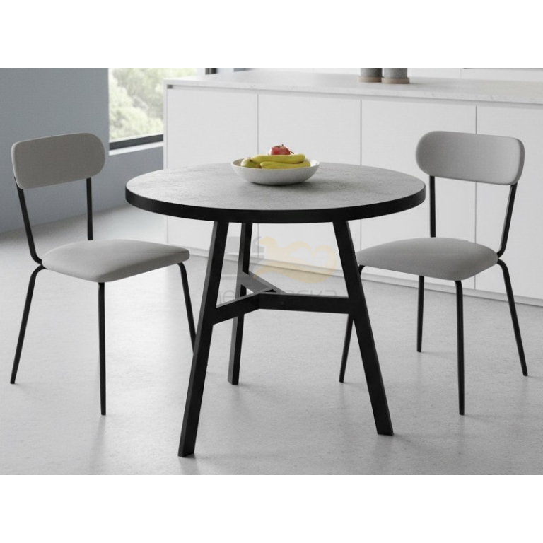 Стол обеденный Эрвин Камень Светлый/Черный
