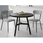 Стол обеденный Эрвин Камень Темный/Черный