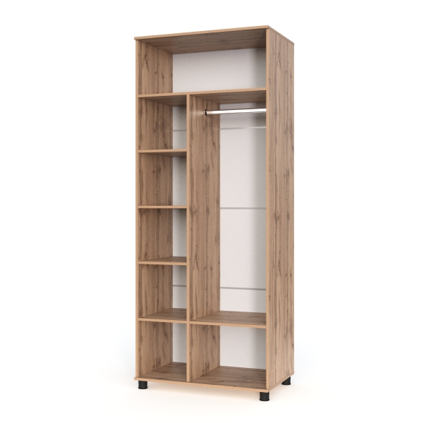 РИВЬЕРА-Х Шкаф 2-х ств. комбинированный (штанга/полки) Дуб Вотан/Кашемир