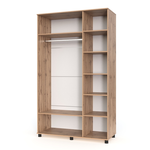 РИВЬЕРА-Х Шкаф 3-х ств. с зеркалом Дуб Вотан/Кашемир