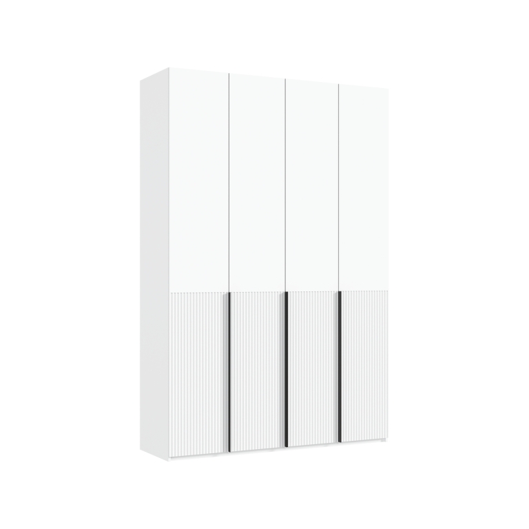 МАРВЭЛ Шкаф 4-х ств. (1600) Браш Вайт/Белый